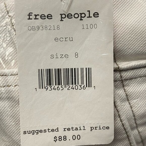 Nwt Revolve Free People Cindy Utility Shorts Ecru Size 8 New With Tags Paperbag - Picture 4 of 8